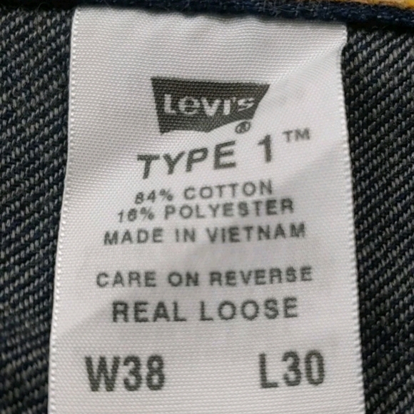 Levi's Wide Leg Real Loose Jeans Men Sz 38 Blue Denim Type 1 Vtg Y2k Skater NOS - Picture 10 of 12